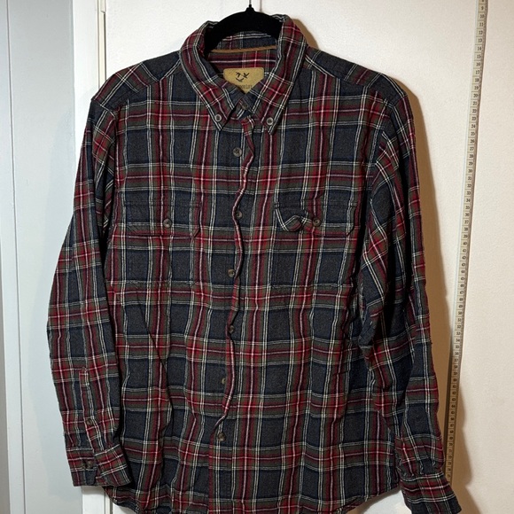Outdoor Life Red and Black Plaid Button Down Shirt - Picture 1 of 4